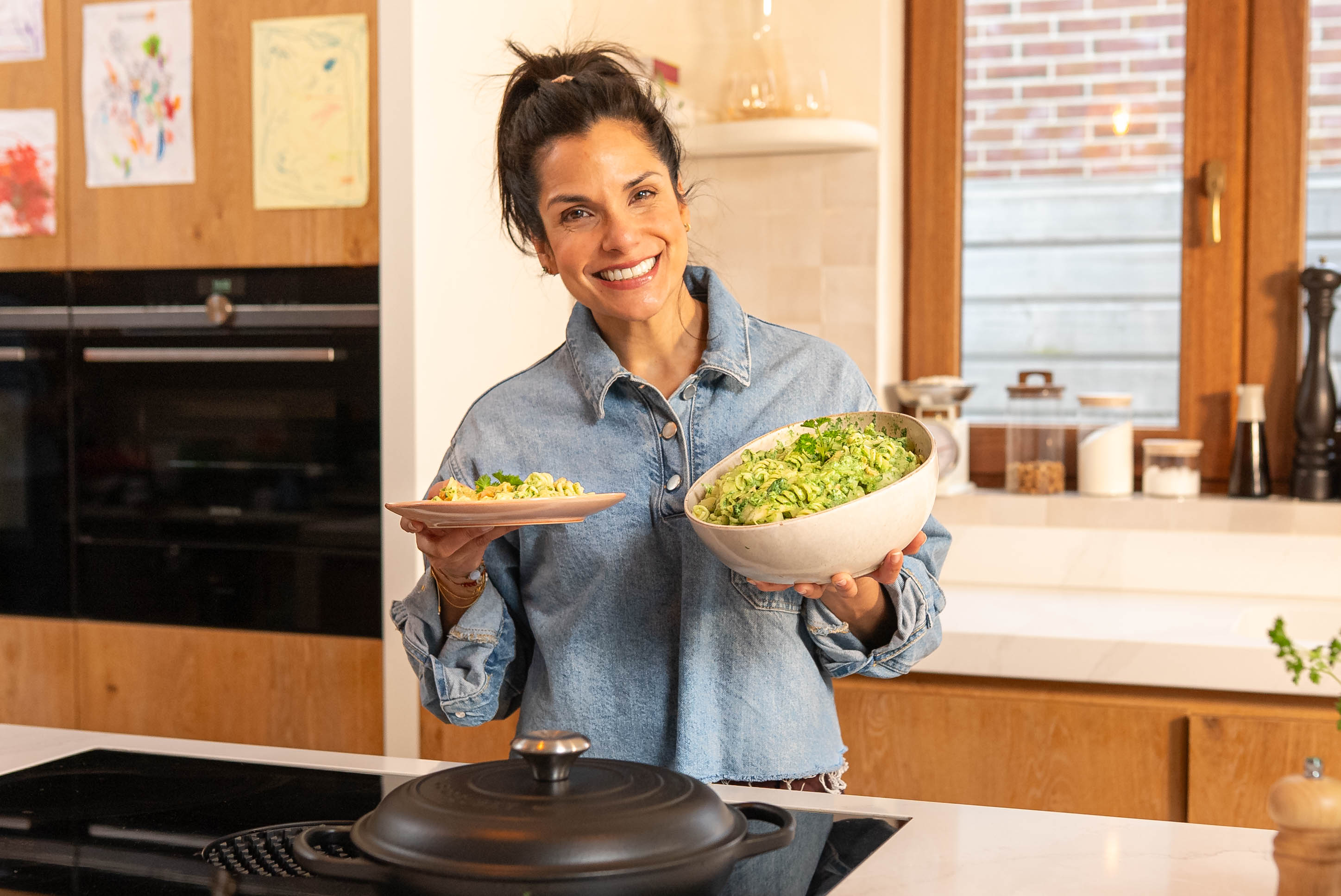 Popeye pasta met zalm
